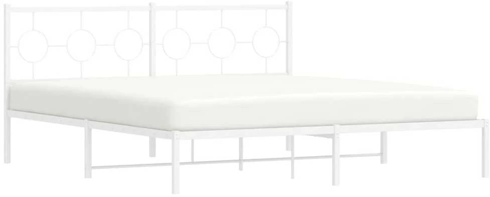 Lova Metalinis lovos rėmas su galvūgaliu, baltos spalvos, 183x213cm