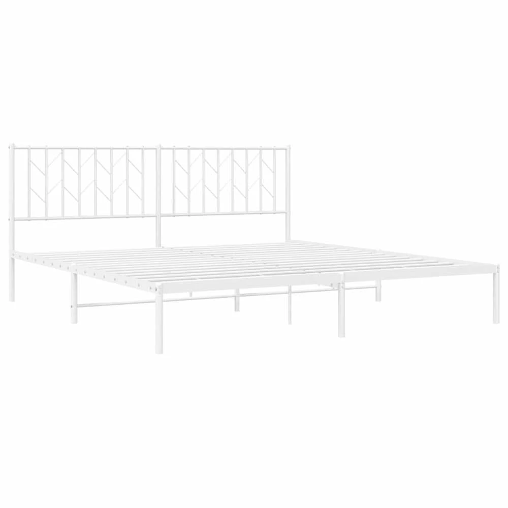 Lova Metalinis lovos rėmas su galvūgaliu, baltos spalvos, 183x213cm