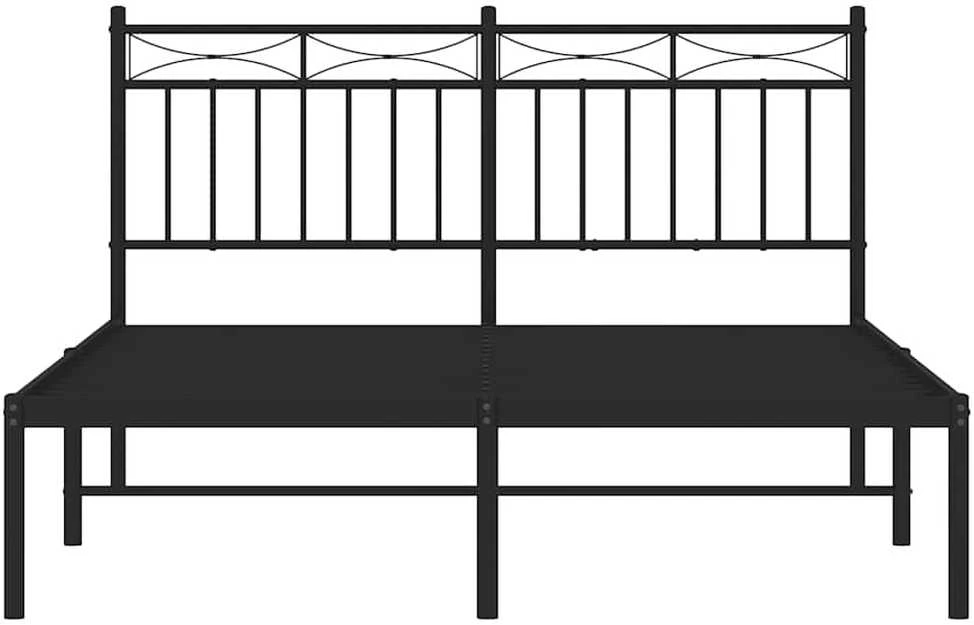 Lova Metalinis lovos rėmas su galvūgaliu, juodos spalvos, 135x190cm