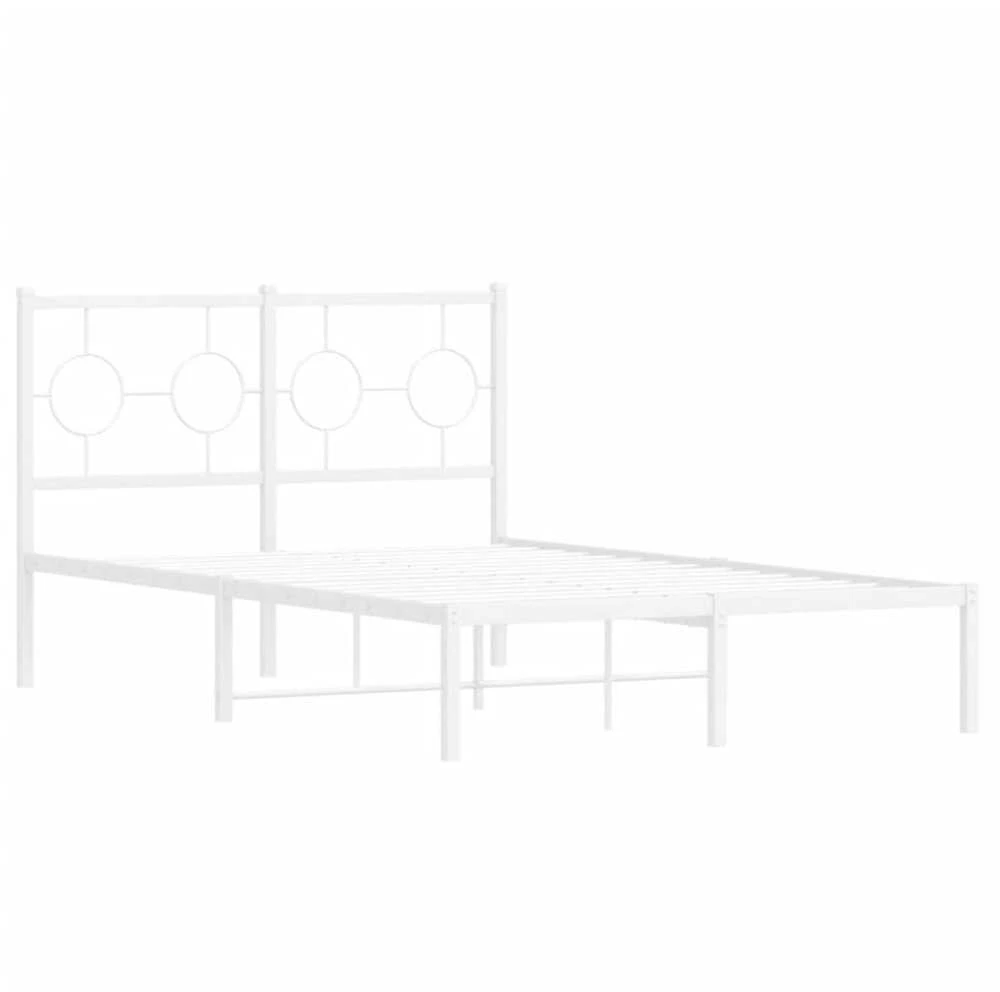 Metalinis lovos rėmas su galvūgaliu, baltos spalvos, 120x200cm