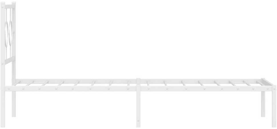 Metalinis lovos rėmas su galvūgaliu, baltos spalvos, 75x190cm
