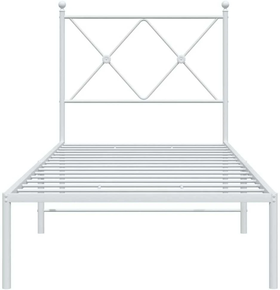 Lovos rėmas be čiužinio, baltas, 75x190cm, metalas
