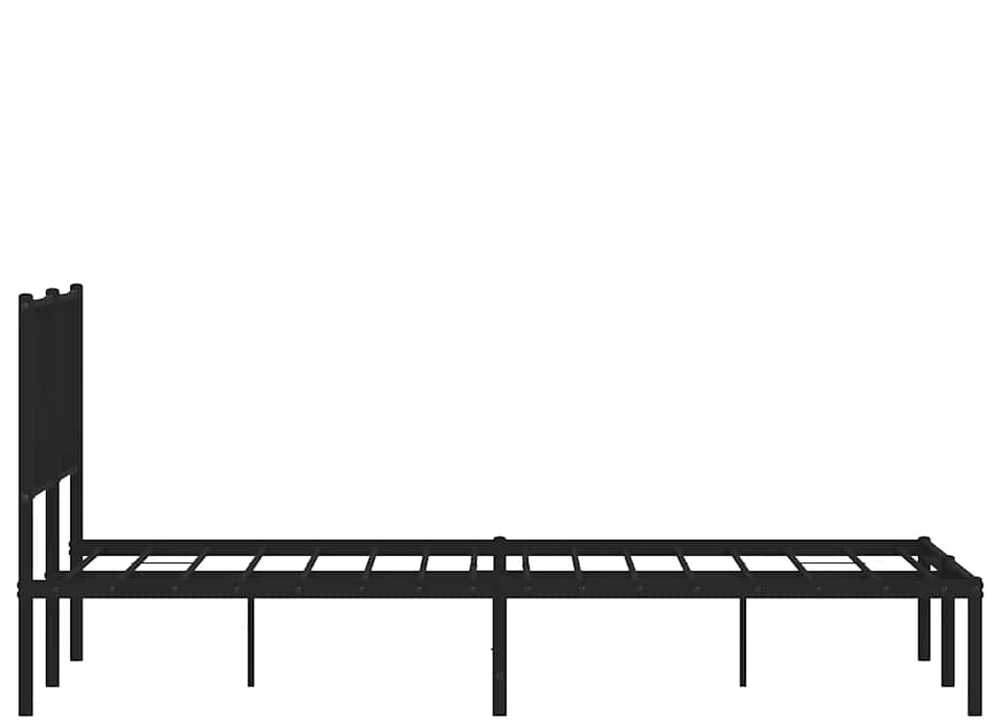 Metalinis lovos rėmas su galvūgaliu, juodos spalvos, 150x200cm