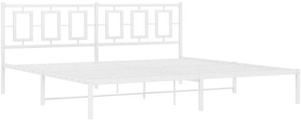Lova Metalinis lovos rėmas su galvūgaliu, baltos spalvos, 193x203cm