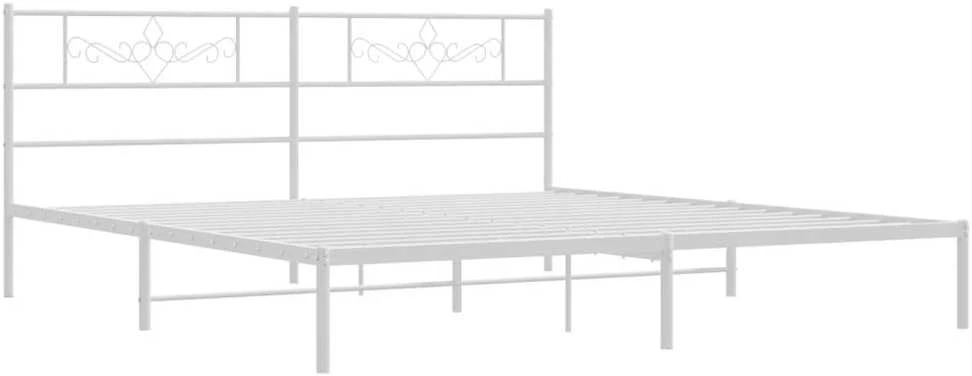 Lova Metalinis lovos rėmas su galvūgaliu, baltos spalvos, 193x203cm