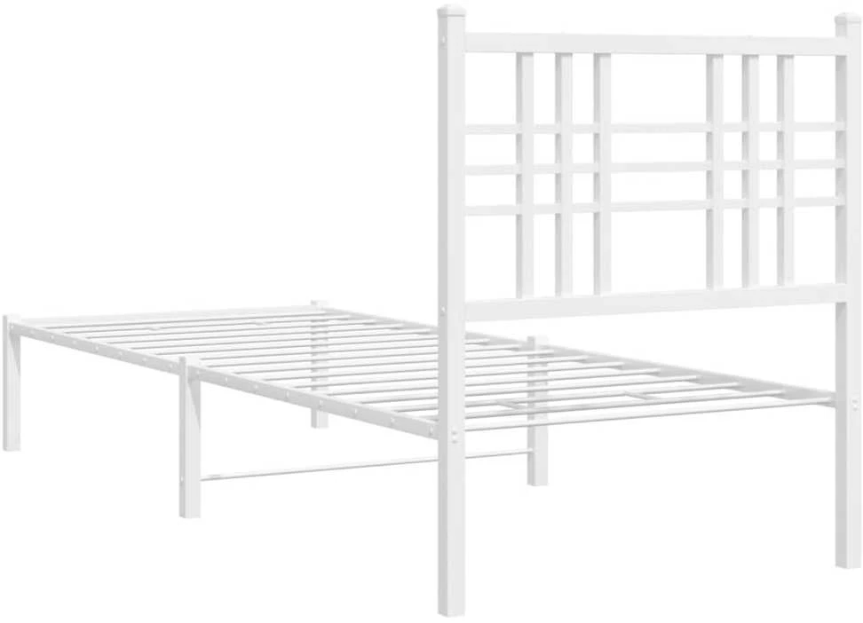 Lovos rėmas be čiužinio, baltas, 75x190cm, metalas
