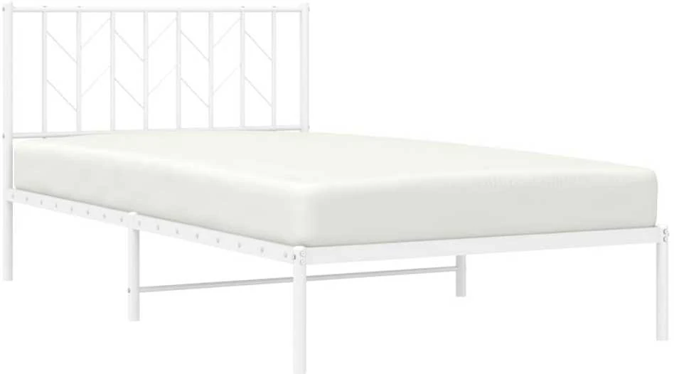 Lova Metalinis lovos rėmas su galvūgaliu, baltos spalvos, 107x203cm