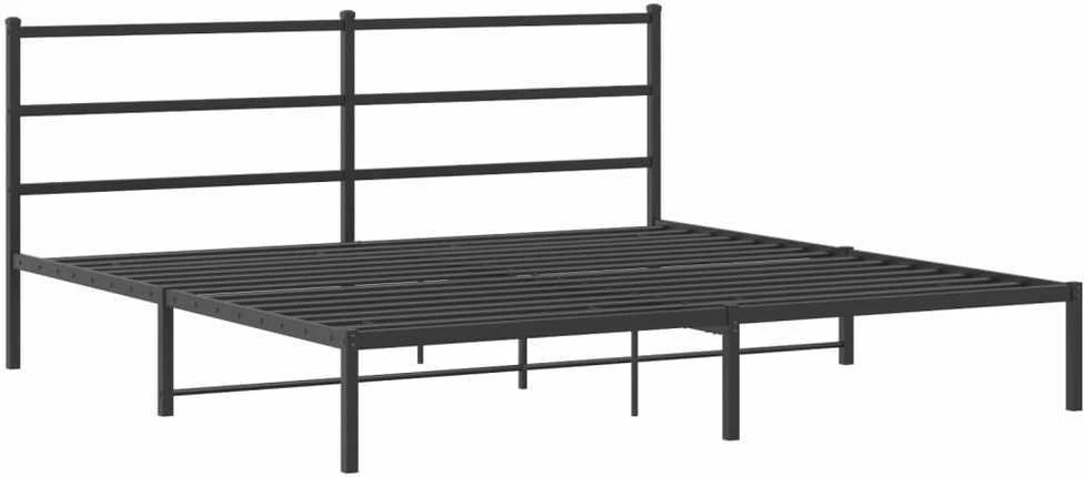 Lova Metalinis lovos rėmas su galvūgaliu, juodos spalvos, 193x203cm