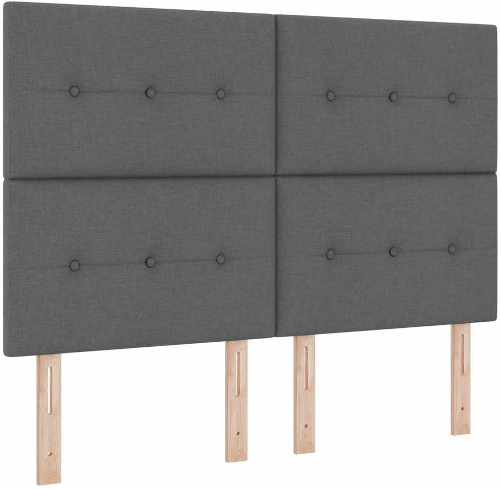 Kiemas lova su pagalve Tamsiai pilka 140 x 200 cm audinys