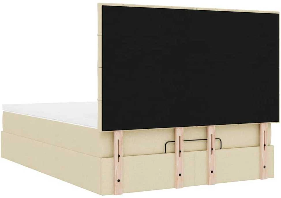 Osmanų lova su čiužiniu ir LED kreminiu 140x190cm audinys