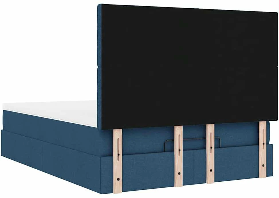 Osmanų lova su čiužiniu ir LED Mėlynas 140x190cm audinys