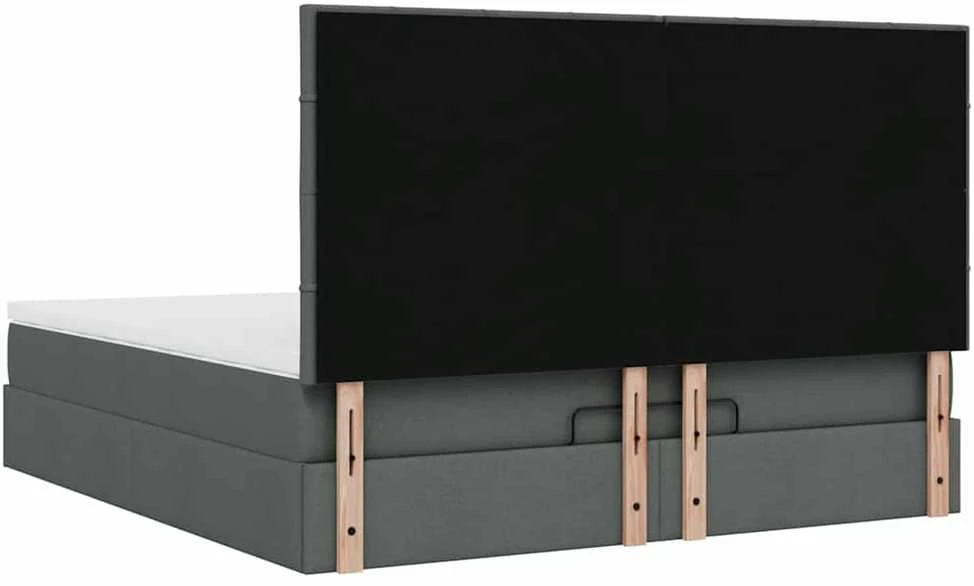 Osmanų lova su čiužiniu ir LED tamsiai pilkas 180x200cm audinys