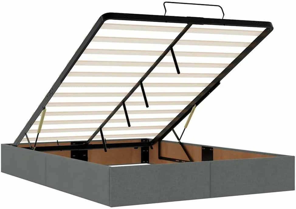 Osmanų lova su čiužiniu ir LED tamsiai pilka 140x190cm audinys