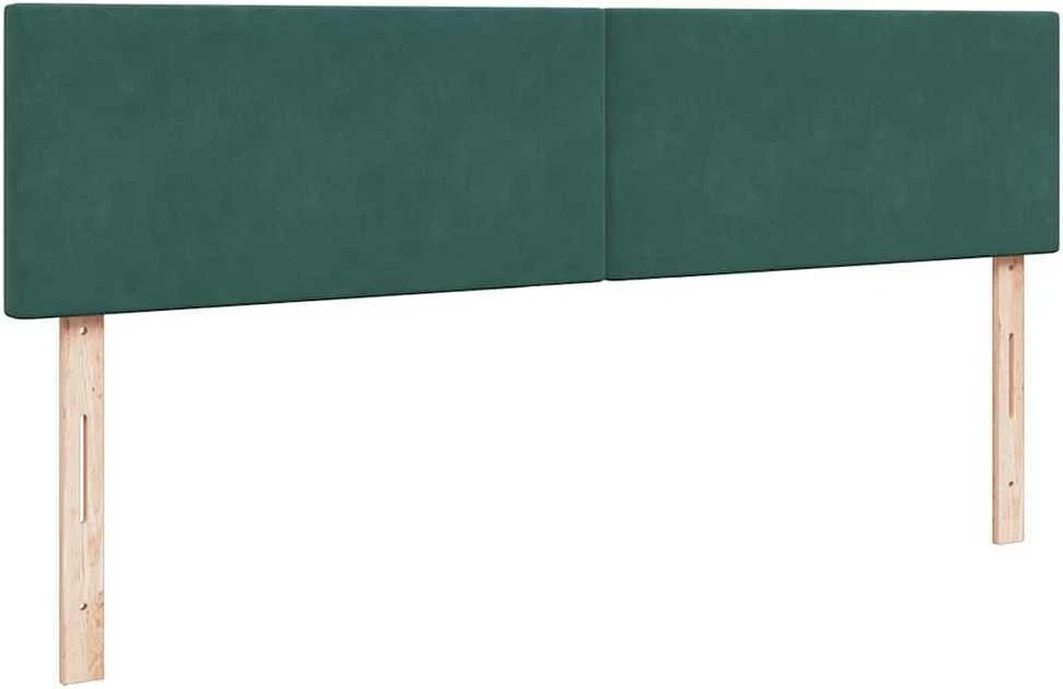 Osmanų lovos rėmas su čiužiniu, žalias, 200x200cm, aksomas