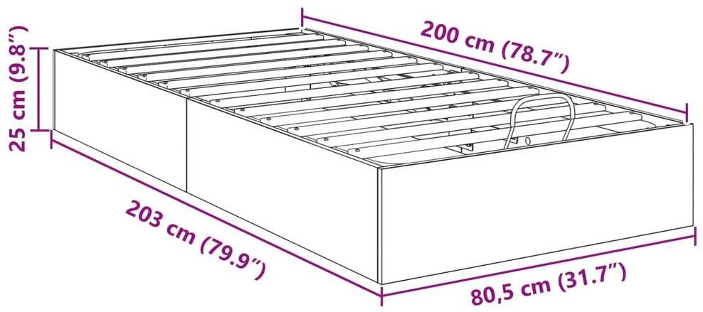 Lova Otomano lovos rėmas Baltas 80,5 x 200 cm Dirbtinė mediena