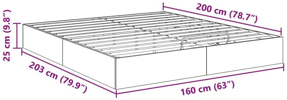 Otomano lovos rėmas Betono Pilka 160 x 200 cm Dirbtinė mediena