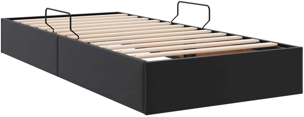 Lova Otomano lovos rėmas Juodas 100 x 200 cm Dirbtinė oda