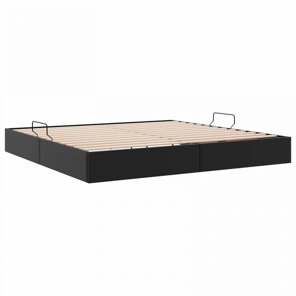 Lova Otomano lovos rėmas Juodas 200 x 200 cm Dirbtinė oda