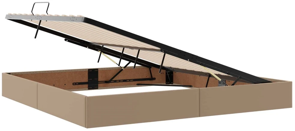 Lova Otomano lovos rėmas Kapučino 200 x 200 cm Dirbtinė oda