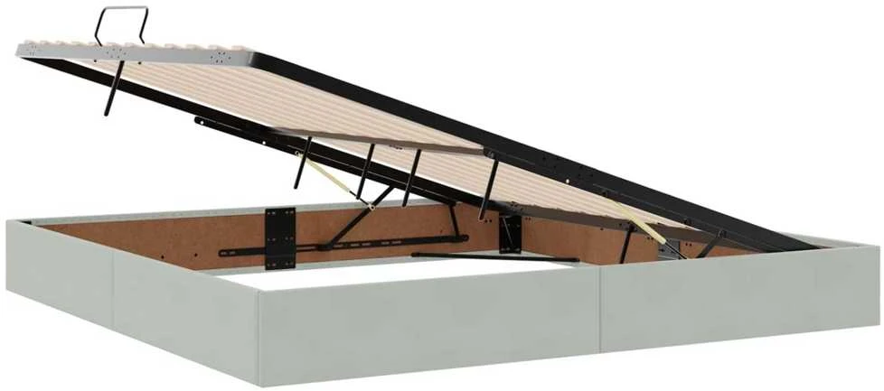 Otomano lovos rėmas Šviesiai pilka 200 x 200 cm Aksomas
