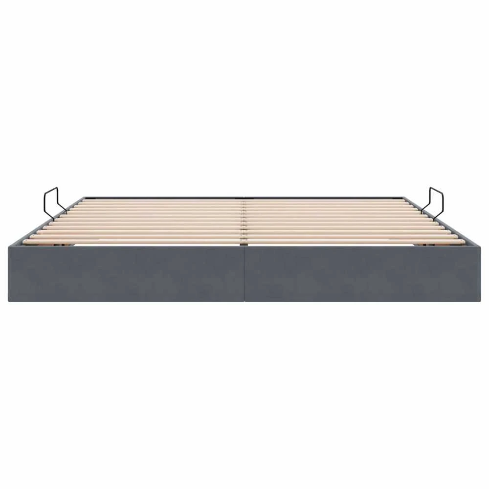 Otomano lovos rėmas Tamsiai pilka 200 x 200 cm Aksomas