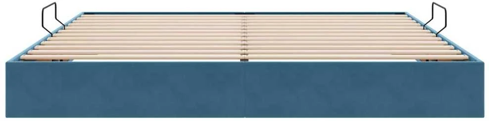 Otomano lovos rėmas Tamsiai mėlyna 200 x 200 cm Aksomas