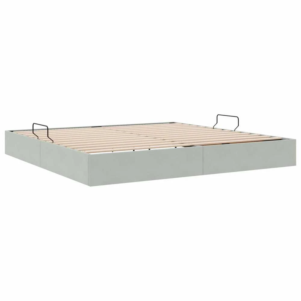 Otomano lovos rėmas Šviesiai pilka 200 x 200 cm Aksomas