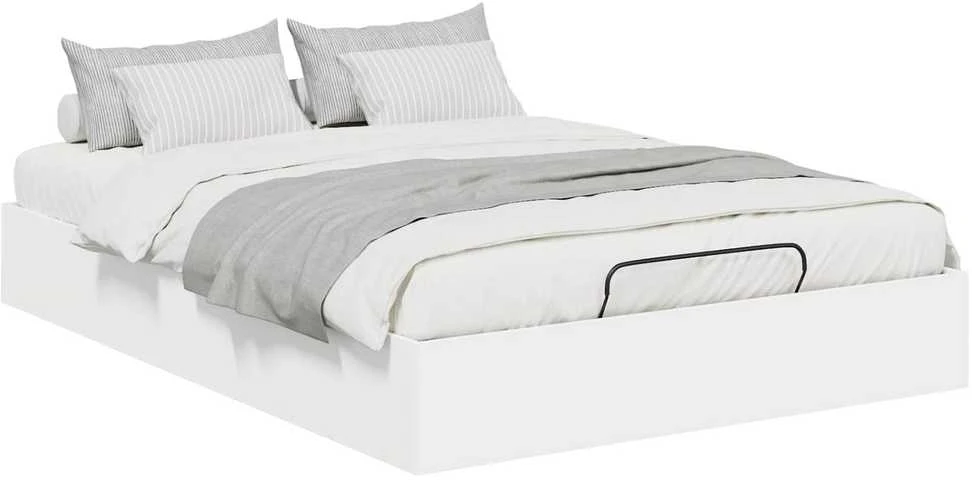Lova Otomano lovos rėmas Baltas 203 x 150 x 25 cm Dirbtinė mediena