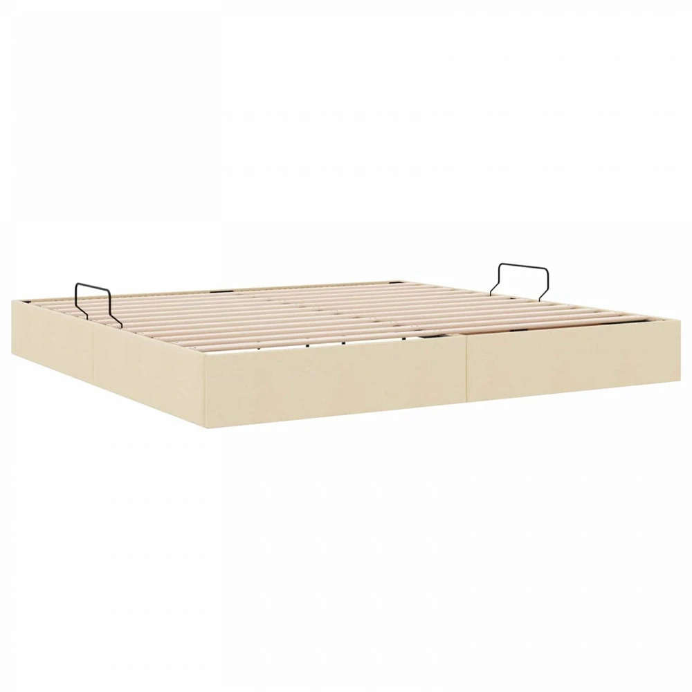 Lova Otomano lovos rėmas su saugykla Kremas 200 x 200 cm audinys