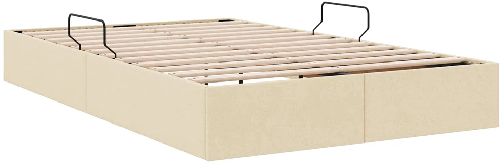 Lova Otomano lovos rėmas su saugykla Kremas 120 x 200 cm audinys