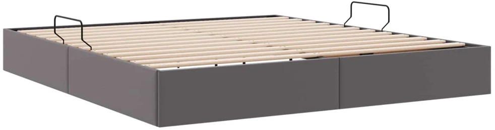 Lova Otomano lovos rėmas su saugykla Pilka 180 x 200 cm Dirbtinė oda