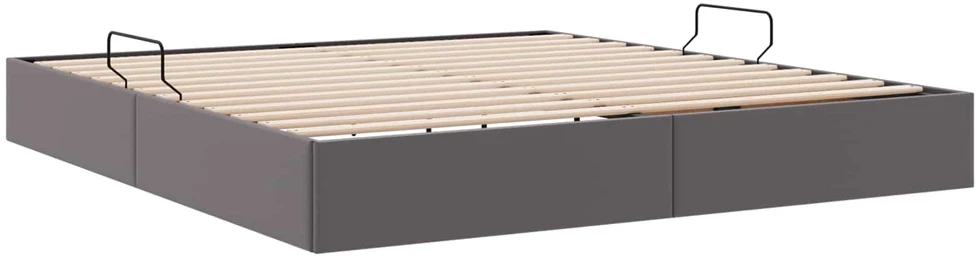 Lova Otomano lovos rėmas su saugykla Pilka 180 x 200 cm Dirbtinė oda