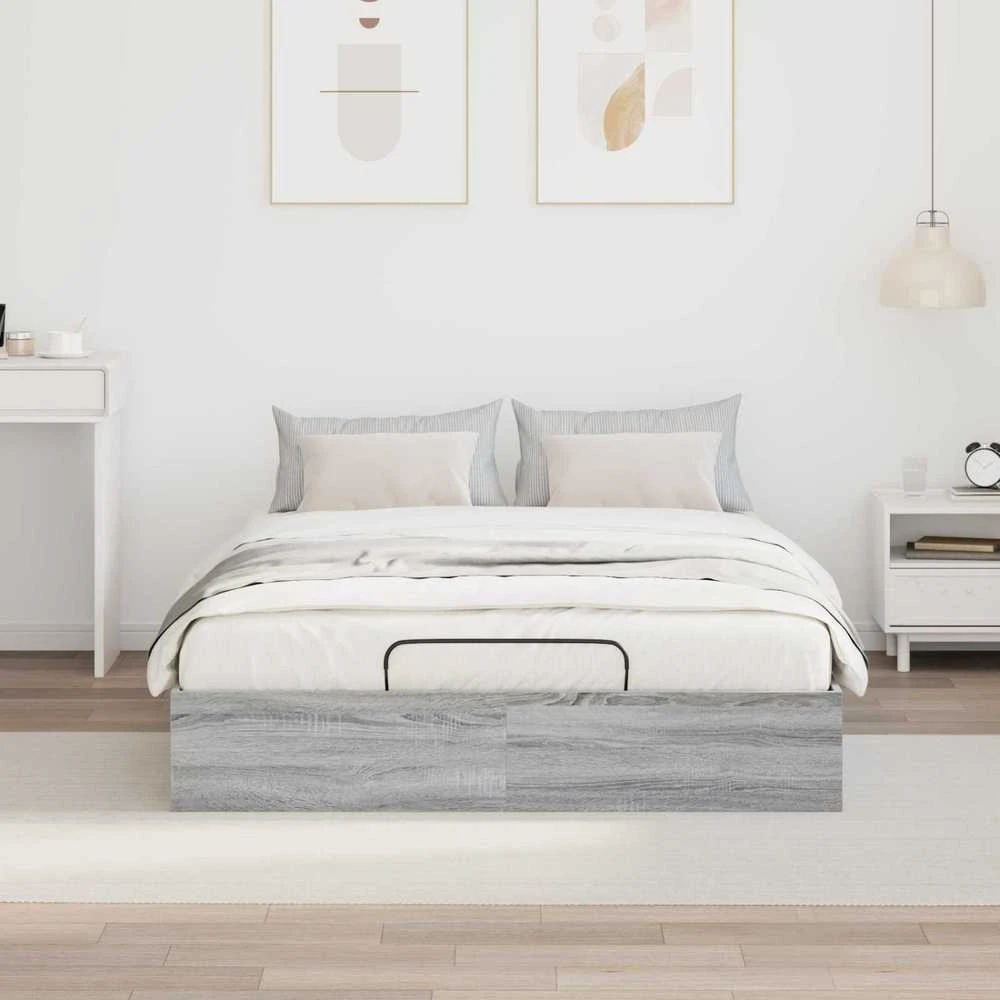Lova Otomano lovos rėmas Pilka Sonoma 120 x 200 cm Dirbtinė mediena
