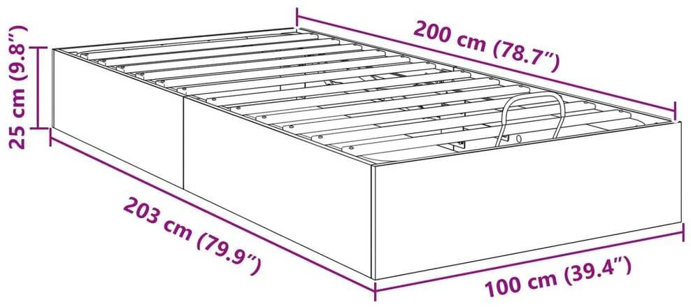 Lova Otomano lovos rėmas su saugykla Senas medis 203 x 100 x 25 cm