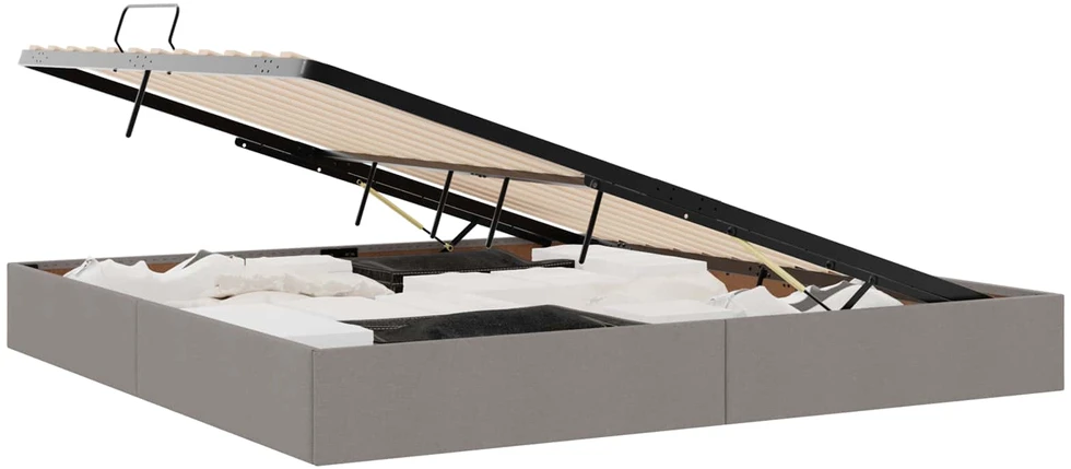 Lova Otomano lovos rėmas su saugykla Taupe 200 x 200 cm audinys