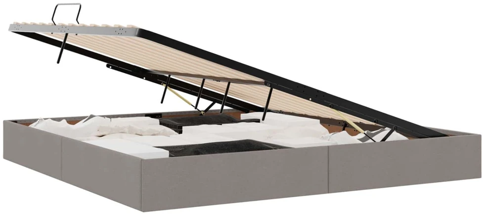 Lova Otomano lovos rėmas su saugykla Taupe 200 x 200 cm audinys