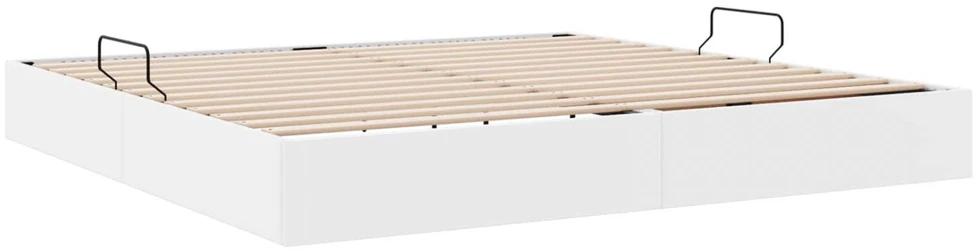 Lova Otomano lovos rėmas Švari balta 200 x 200 cm Dirbtinė oda