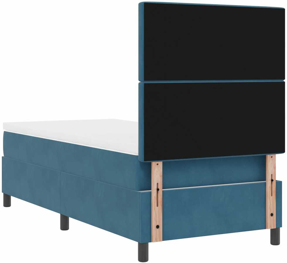 Kiemas lova su čiužiniu Tamsiai mėlyna 100 x 200 cm Aksomas