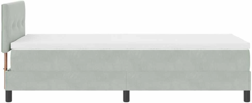 Kiemas lova su galvūgalio Šviesiai pilka 100 x 200 cm Aksomas