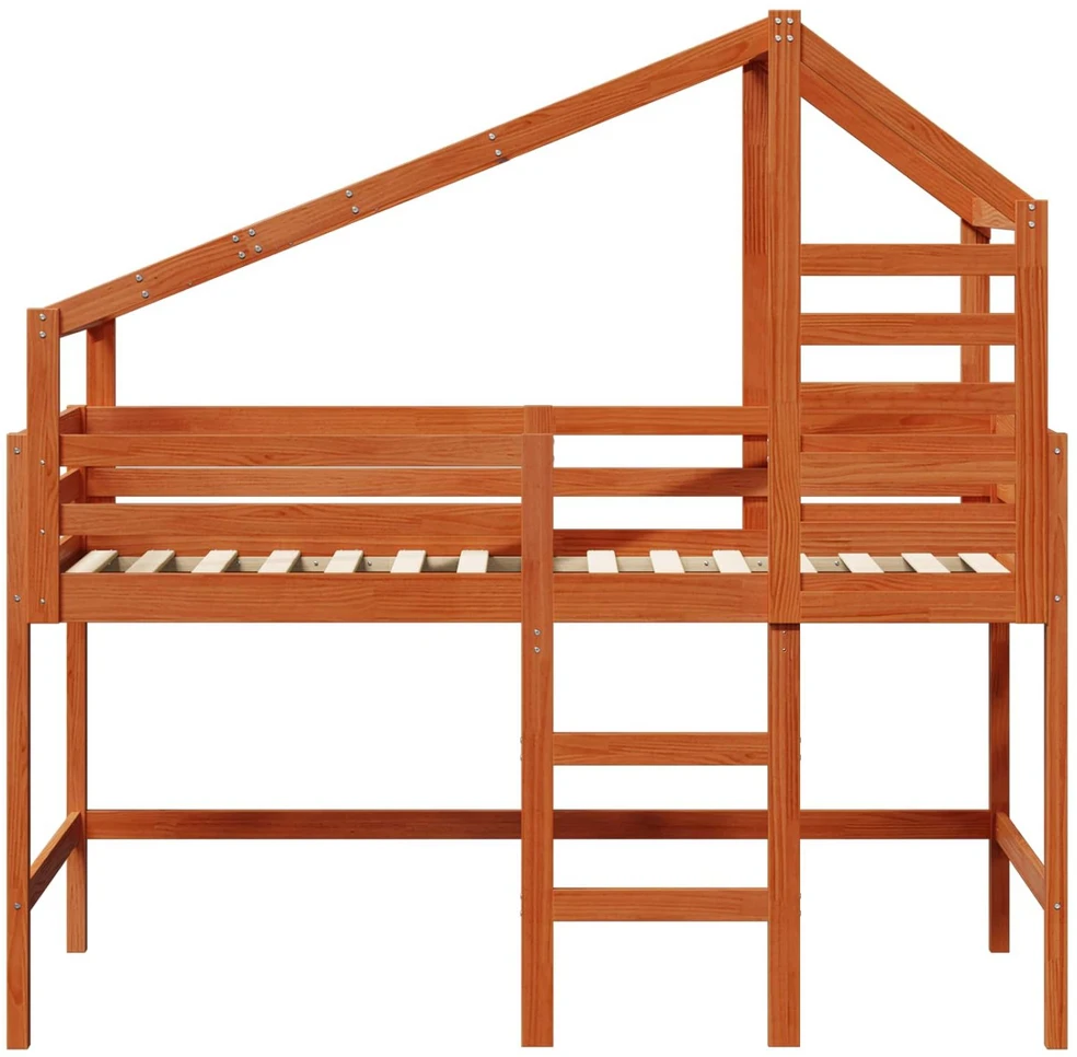 Lova Palėpės lovos rėmas Vaško Ruda 90 x 190 cm Tvirtas pušies medis