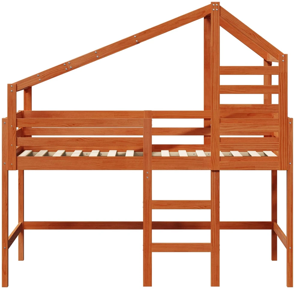 Lova Palėpės lovos rėmas Vaško Ruda 90 x 190 cm Tvirtas pušies medis