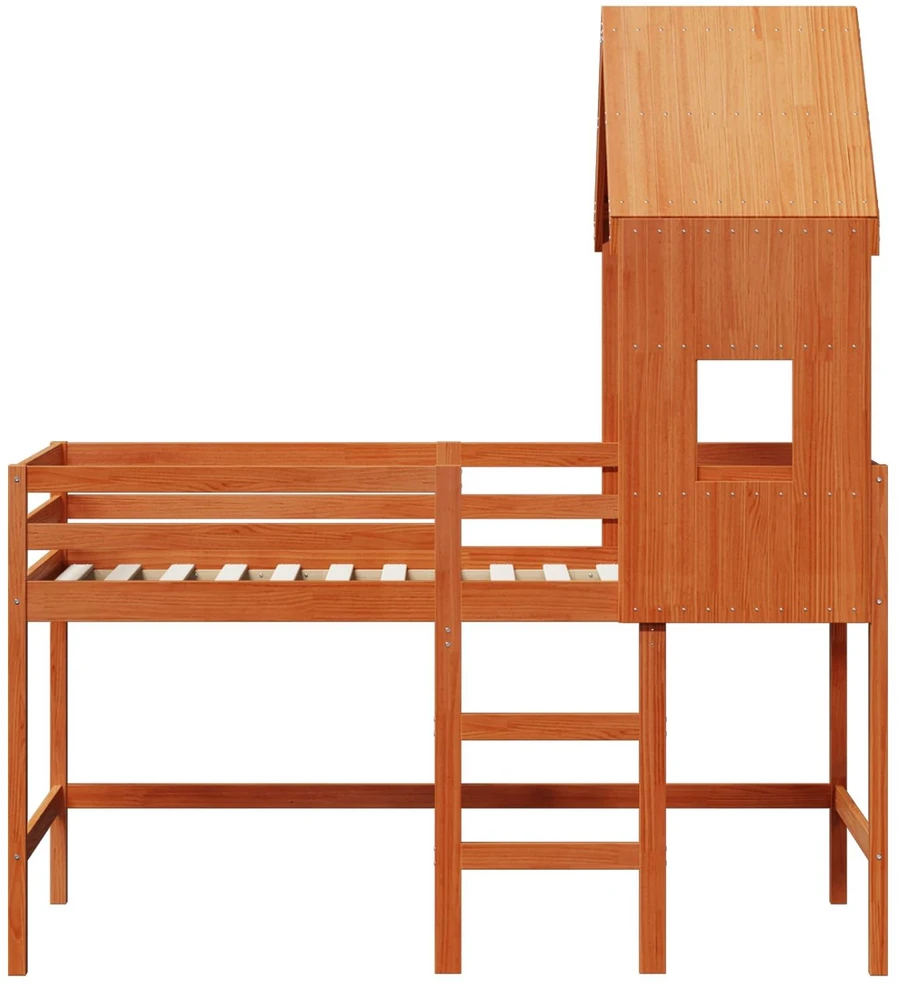 Lova Palėpės lovos rėmas Vaško Ruda 90 x 190 cm Tvirtas pušies medis