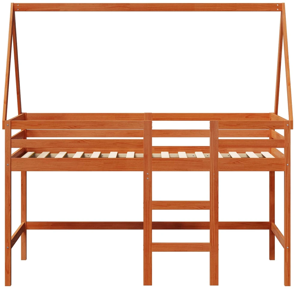Lova Palėpės lovos rėmas Vaško Ruda 90 x 190 cm Tvirtas pušies medis