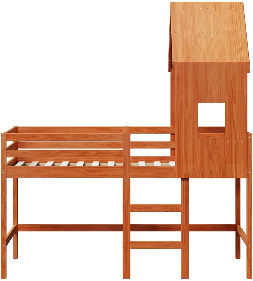 Lova Palėpės lovos rėmas Vaško Ruda 90 x 190 cm Tvirtas pušies medis