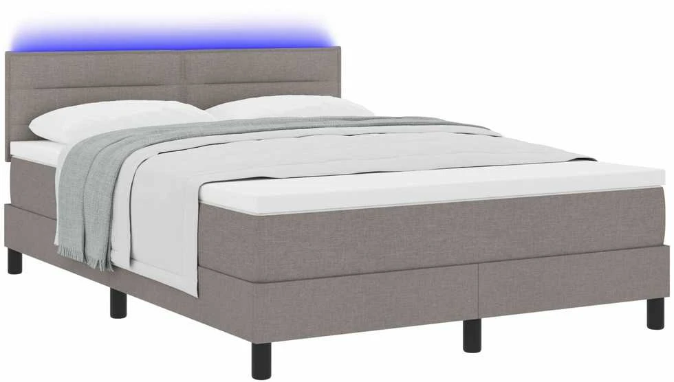 Kiemas lova su LED juostelėmis Tortora 140 x 200 cm audinys