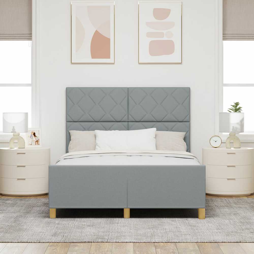 Lovos rėmas su galvūgalio Šviesiai pilka 140 x 190 cm audinys