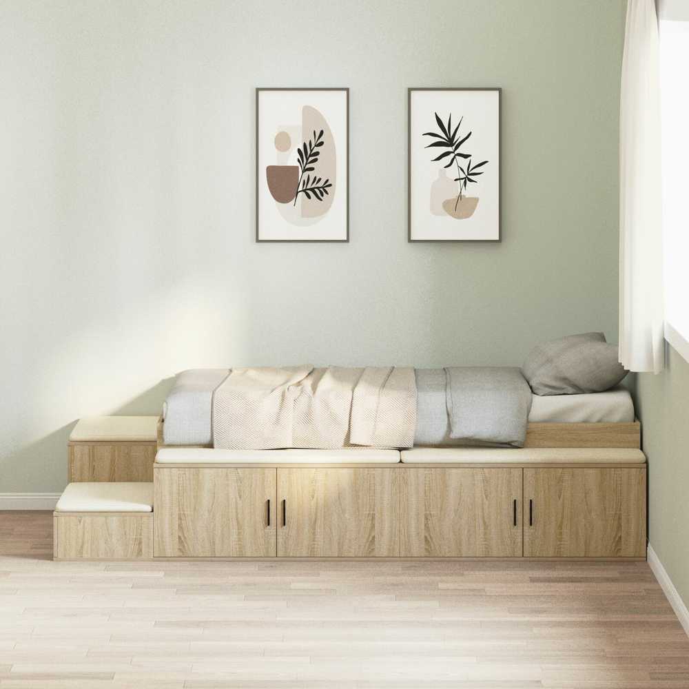 Lova su daiktų laikymo vieta su saugykla Sonoma ąžuolas 80 cm