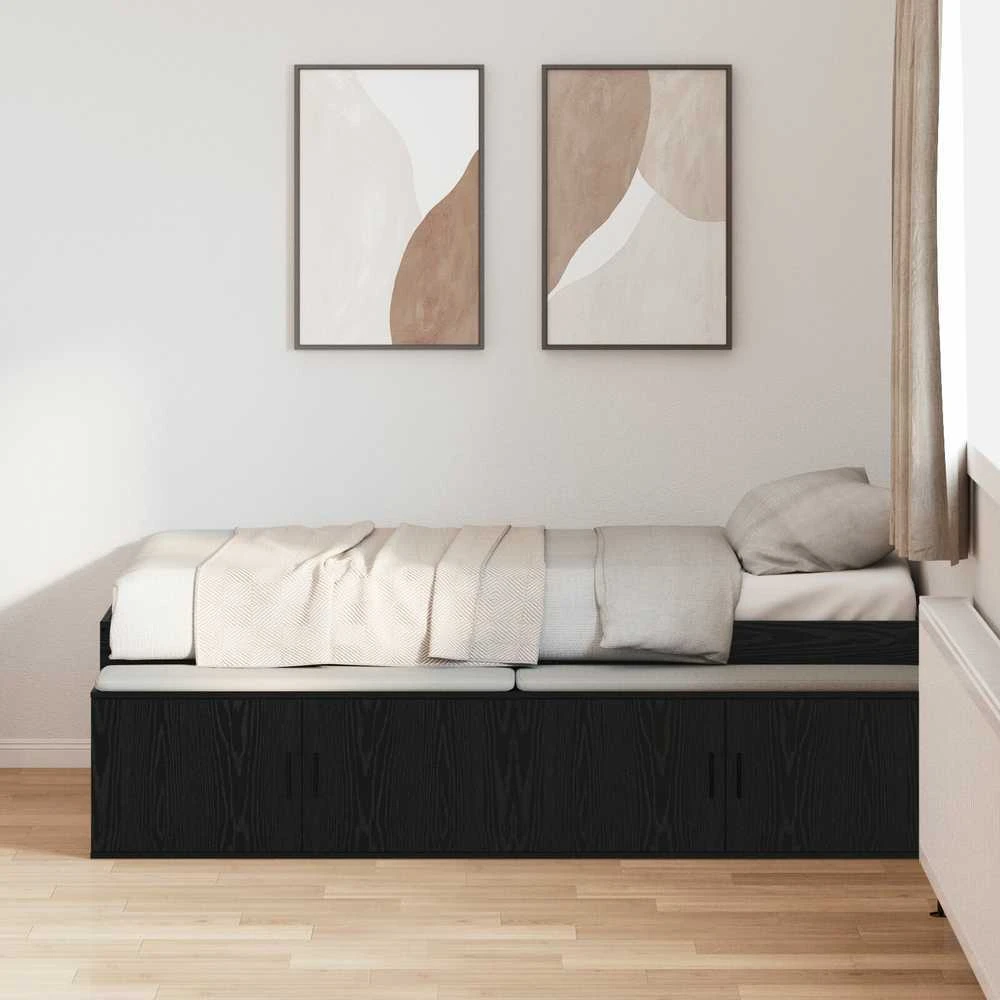 Lova Lovos rėmas Juodas ąžuolas 80 x 200 cm Apdirbta mediena