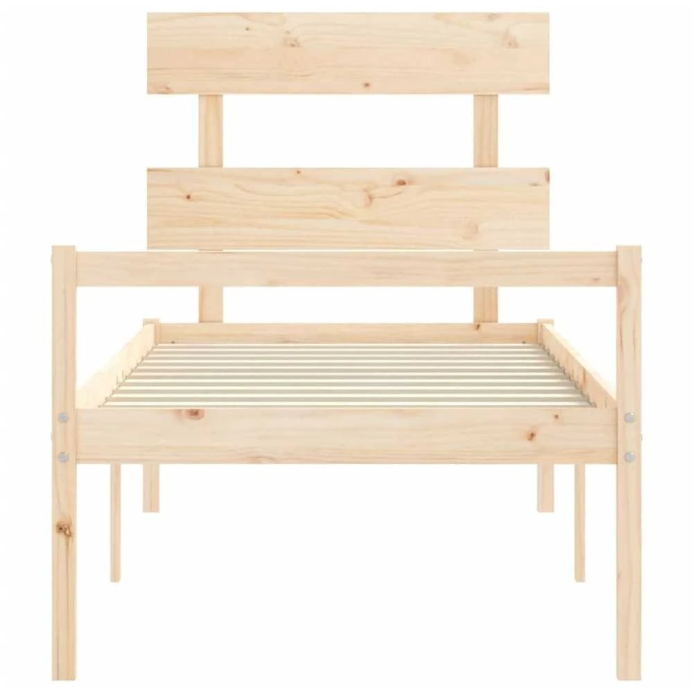 Lova senjorams su galvūgaliu, medienos masyvas, maža vienvietė