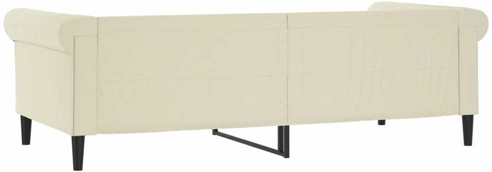 Sofa, kreminės spalvos, 90x200cm, dirbtinė oda